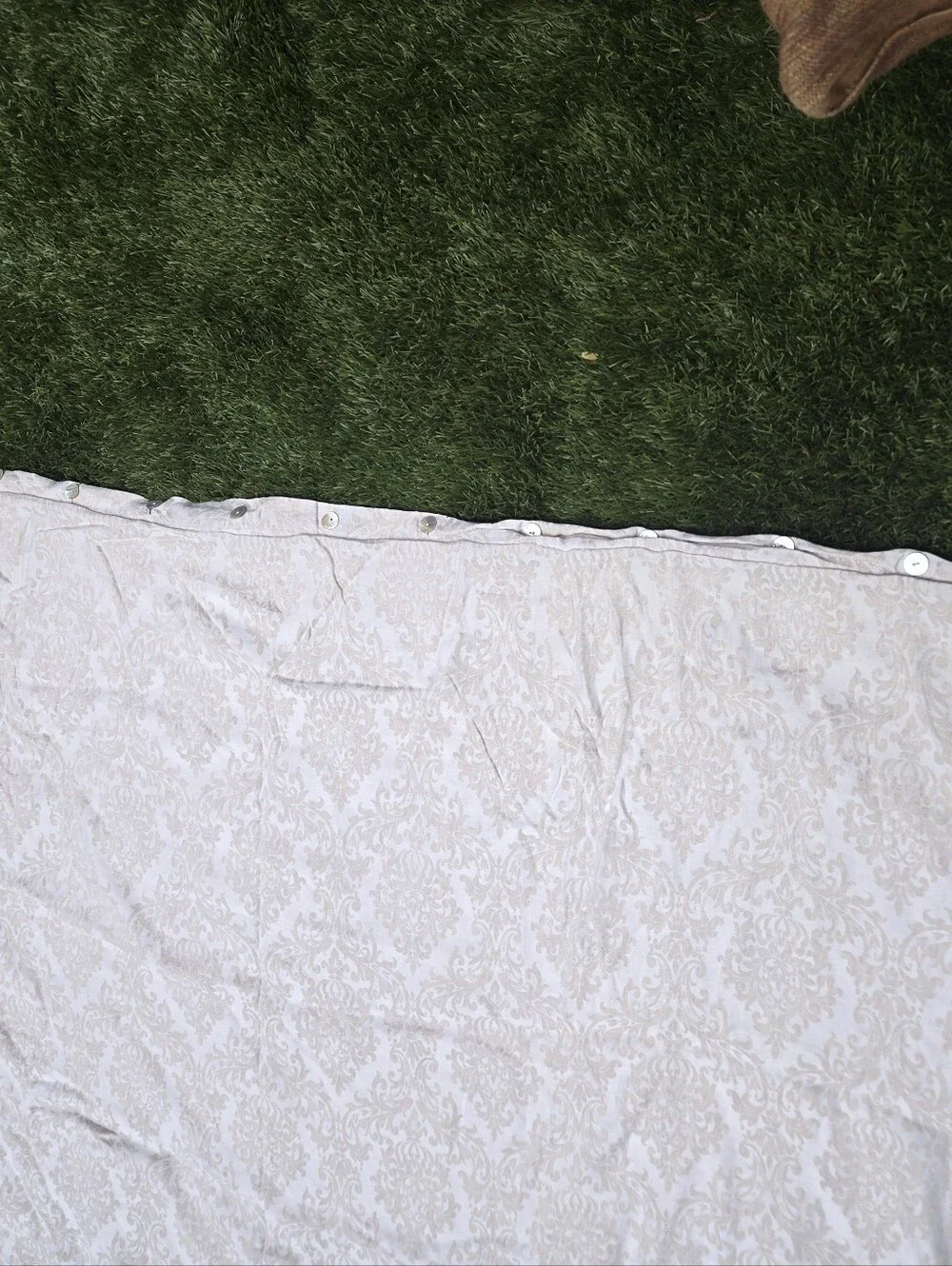 William Sonoma Home Queen Full Duvet Linen Cotton Blend Floral Pattern 96x87in
